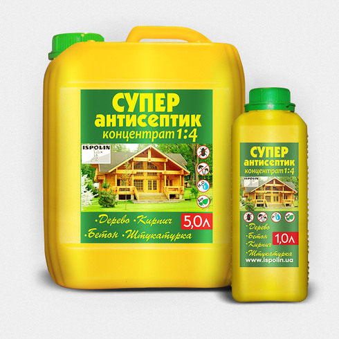 Супер-антисептик (концентрат 1:4, для древа, бетона, кирпича, штукатурки)